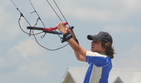 Image close-up of kite killers on 4-line handles