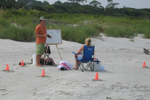 Robb brings classroom to the beach
